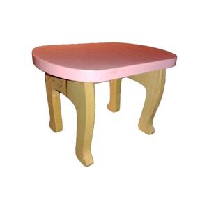 Pink‎ Wooden Table for Dollhouse Wood Rare Hard To Find